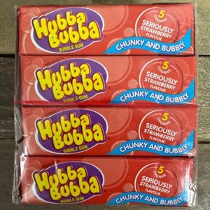 Hubba Bubba Seriously Strawberry Bubblegum Chunky Chews 5 pieces