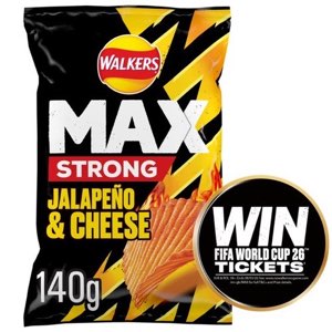 Walkers Max Strong Jalapeno & Cheese Sharing Crisps 140g