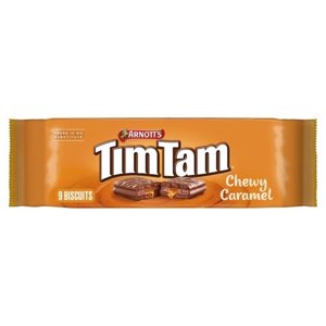 Tim Tam Chewy Caramel Biscuits 175g 9 per Pack