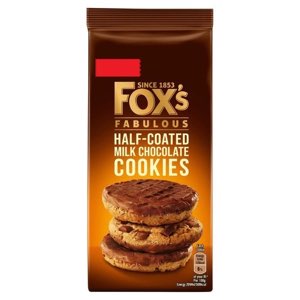 Fox's Fabulous Half Coated Milk Chocolate Cookies PMP 175g