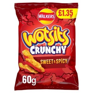 Walkers Wotsits Sweet & Spicy Snacks Multipack Crisps 6x16g